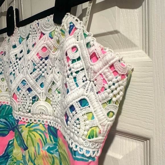 Lilly Pulitzer Brynn Strapless Dress In Pink Sunset Pattern Size 2 - Picture 4 of 13